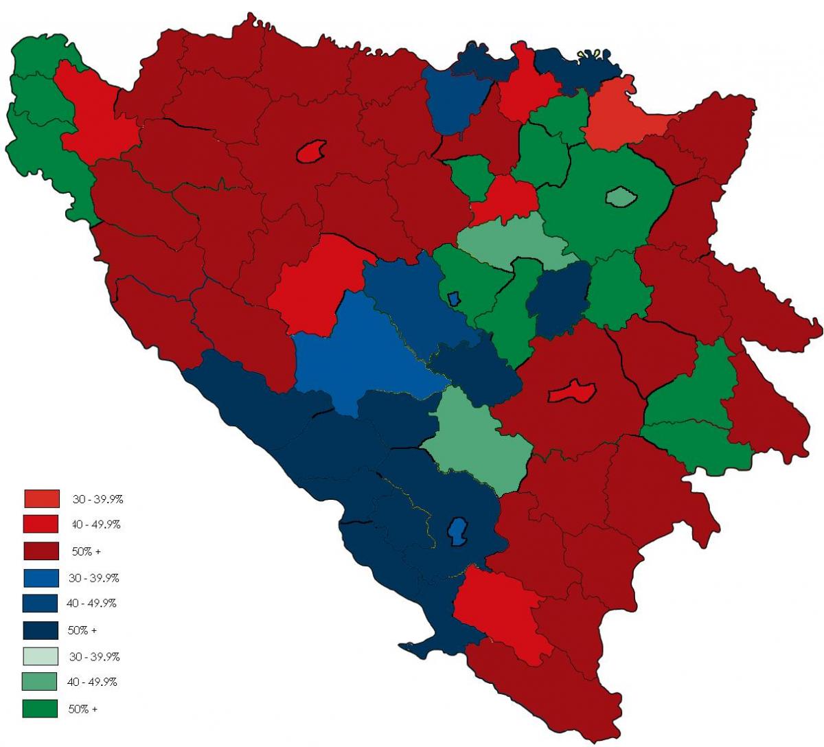 Bosnië religie kaart