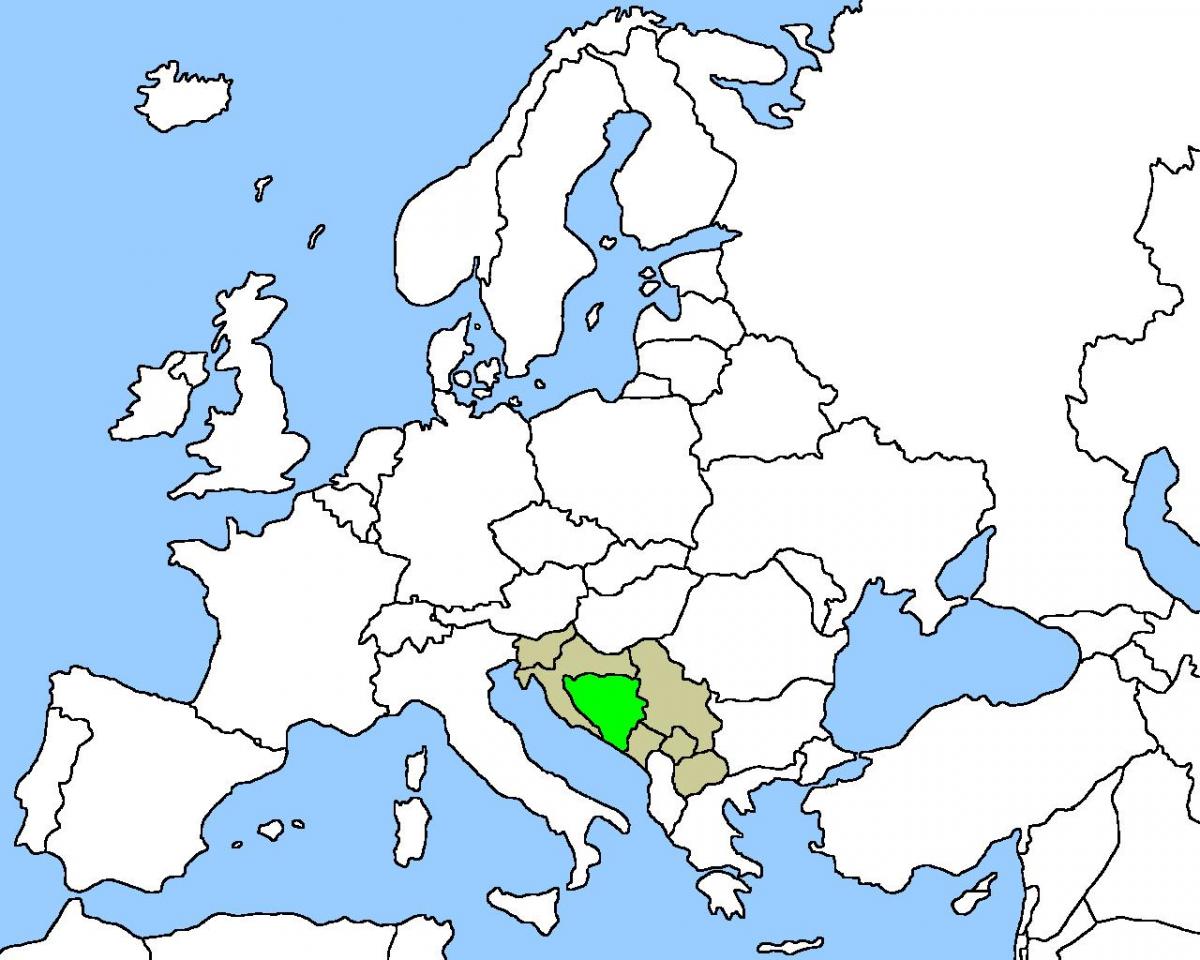 Kaart van Bosnië op locatie 