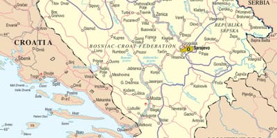 Kaart van Bosnië