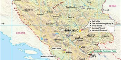 Kaart van Bosnië land