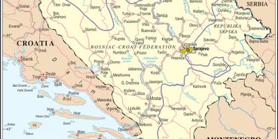 Kaart van Bosnië toeristische