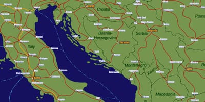 Bosnië spoorweg kaart