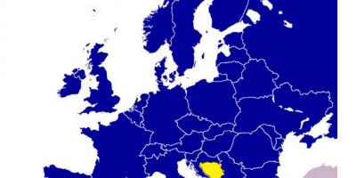 Kaart van Bosnië en Herzegovina in europa