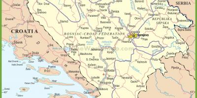Kaart van Bosnië weg