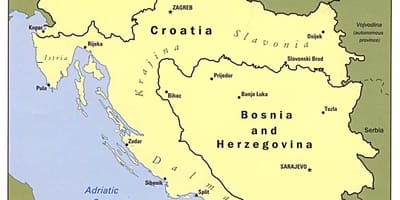 Kaart van Bosnië en Herzegovina en de omliggende landen